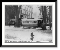 Conn. - New Haven - horse-drawn street railway cars of New Haven & Centerville H.R.R.: car no. 10 by F.M. Brown & Co, Antique Print