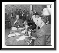 4 men speaking at microphones during 1952 Republican party preferential primaries, Vintage Poster