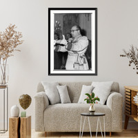 Marcos Perez Jimenez, Pres., Venezuela, three-quarter length portrait, receiving sword in ceremony, facing left, Historic Print