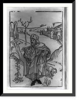 Jean de Gerson, 1362?01428, full, standing, facing left, carrying shield and staff, Vintage Poster