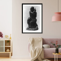 Yugoslavia - Croatian art: Statue of Moses by Ivan Mestrovic, Vintage Wall Art