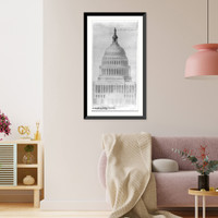Historic Framed Print, [D.C. Wash. - U.S. Capitol (dome and statue): dome with statue of Liberty by Thomas Crawford which was adopted],  17-7/8" x 21-7/8"
