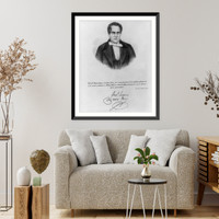 Historic Framed Print, [Antonio Lopez de Santa Anna, 1795?-1876; head and shoulders, facing slightly right],  17-7/8" x 21-7/8"