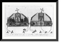 Historic Framed Print, The Holy Crown of Hungary (front & rear views),  17-7/8" x 21-7/8"