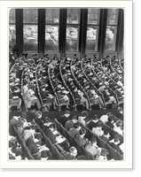 Historic Framed Print, [Photo illus. West German Education" (LCQJ Jan. '68): crowded lecture hall at Free Univ. in W. Berlin]",  17-7/8" x 21-7/8"