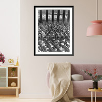 Historic Framed Print, [Photo illus. West German Education" (LCQJ Jan. '68): crowded lecture hall at Free Univ. in W. Berlin]",  17-7/8" x 21-7/8"