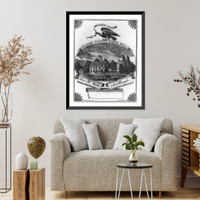 Historic Framed Print, [Papermill trademarks, illus. for LCQJ Apr. 1968: exterior Orange Co...Newburgh [N.Y.]"]",  17-7/8" x 21-7/8"