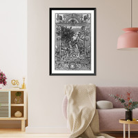 Historic Framed Print, [Dante & Virgil confronted by wolf, leopard, and lion],  17-7/8" x 21-7/8"