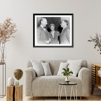 Alan Paton, half, left profile, with David Lilienthal and Irita Van Doren, Oct. 25, 1949, Antique Wall Art
