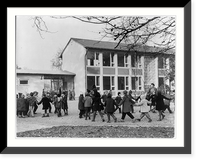 Historic Framed Print, [West German education, ca. 1965: elem. school children playing organized games in yard of new school (Bonn - Venusberg)],  17-7/8" x 21-7/8"