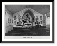 Va. - Old Point Comfort - Sacred Heart Novitiate: chapel interior, looking toward altar, Vintage Print