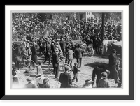 Theodore Roosevelt, in open car, waving to large crowd, El Paso, Texas, Antique Poster