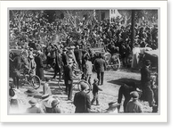 Theodore Roosevelt, in open car, waving to large crowd, El Paso, Texas, Antique Poster