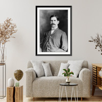 Historic Framed Print, [Claude Agustus Swanson, 1862-1939, half-length portrait, facing left],  17-7/8" x 21-7/8"