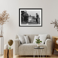 The 1st parcel being handed into the 1st Chicago to Germany air mail plane, Vintage Poster
