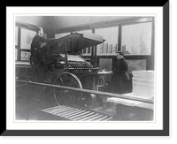 2 men operating map printing press at U.S. Geol. Survey, Antique Wall Art