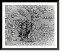 Johannes Staden arrives at unknown island and finds Portugese already there. Supraway, 18 miles from S. Vincentii Insula, Antique Wall Art