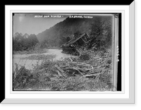 Historic Framed Print, Austin Dam Disaster - RR Bridge, Costello,  17-7/8" x 21-7/8"