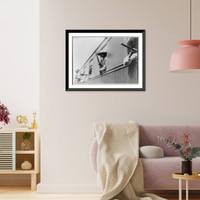 Close-up of insurrectors with rifles leaning out of railroad train windows, Antique Wall Art