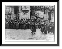 Lev Trotskii, 1879-1940, Red Army passing in review before Trotskii in Red Square, Vintage Wall Art