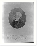 Ezra Stiles S.T.D. L.L.D. - president of Yale College.drawn & engraved by S. Hill, Boston, Antique Wall Art