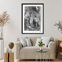 Historic Framed Print, [Instruction of American youth].J. Norman sc.,  17-7/8" x 21-7/8"