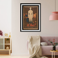 Et lui? Aidez-nous aacute lui trouver du travail quand il reviendra, Antique Wall Art
