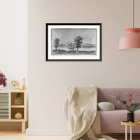 Historic Framed Print, Bristol Neck Rhode Island 1765,  17-7/8" x 21-7/8"