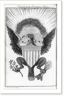 Historic Framed Print, [Arms of the United States].Jas. Trenchard sculp.,  17-7/8" x 21-7/8"