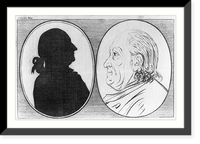 Historic Framed Print, [Silhouette of George Washington and bust portrait of Benjamin Franklin],  17-7/8" x 21-7/8"