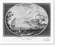 Historic Framed Print, L'entr&eacute;e au port de Boston - dans l'Am&eacute;rique.Vernet pinxit ; F.A. Annert sc.,  17-7/8" x 21-7/8"