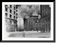 Historic Framed Print, The Winchester Hotel burning,  17-7/8" x 21-7/8"