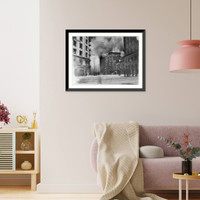 Historic Framed Print, The Winchester Hotel burning,  17-7/8" x 21-7/8"