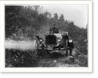 Historic Framed Print, [Buick roadster on rocky country road],  17-7/8" x 21-7/8"
