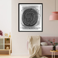 Wax stamp inscription - Rebellion to tyrants is obedience to God"; Jefferson's seal", Vintage Print