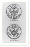 Designs for the Seal of the United States: The first seal, 1782 & the 2nd seal, 1841 Classic, Antique Poster