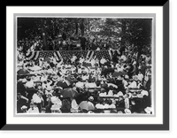 N.Y. - Forest Park, Long Island - looking across audience toward flag-draped bandstand; band ready to play, Historic Reproduction