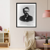 Historic Framed Print, [Sherburne Wesly Burnham, 1838-1921, head-and-shoulders portrait, facing right],  17-7/8" x 21-7/8"