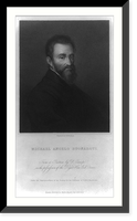 Michelangelo, 1475-1564, head-and-shoulders portrait, facing right, Antique Print