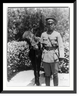 Historic Framed Print, [Chiang-kai-shek, 1886- , full-length portrait, standing, beside horse, facing front],  17-7/8" x 21-7/8"