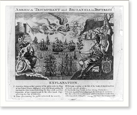 Historic Framed Print, America triumphant and Britannia in distress,  17-7/8" x 21-7/8"