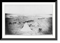 U.S. Army camp scenes, 1862?: Belle Plain Landing, Va. boats, supply wagons, and tents; view looking toward landing; (B388), Historic Print