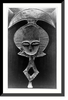 Bakota figure carved of metal and wood, Vintage Wall Art