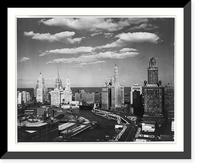 Ill. - Chicago - skyline looking East from Wacker Dr. toward the Lake, Vintage Print