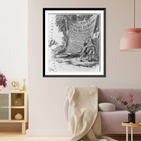 A Tory and a patriot wrestle for a pine tree banner while an Native watches.Patas sculp, Vintage Wall Art