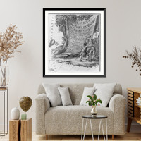 A Tory and a patriot wrestle for a pine tree banner while an Native watches.Patas sculp, Vintage Wall Art