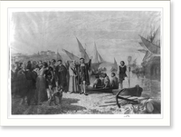 Historic Framed Print, Departure of Columbus,  17-7/8" x 21-7/8"