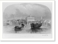 S.C. - Charleston, S.C. in 1780" - view of harbor and waterfront; rowboat towing barge in foreground", Vintage Poster