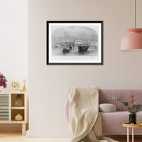 S.C. - Charleston, S.C. in 1780" - view of harbor and waterfront; rowboat towing barge in foreground", Vintage Poster