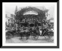 Panama, 1884 - The Panama Canal office trimmed with palm branches and Japanese lantern celebrating the French holiday, July 14"" Classic, Historic Reproduction